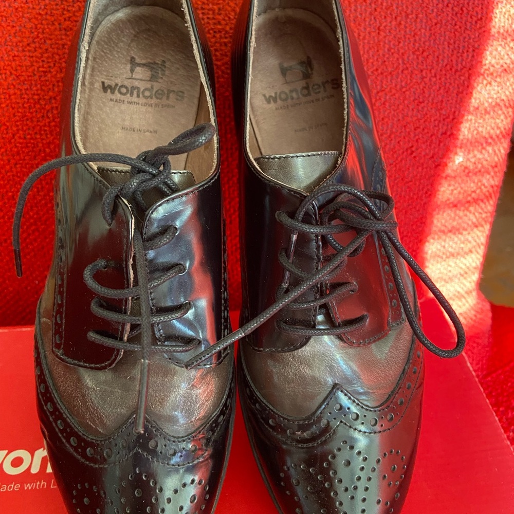 Made in Spain Wonders Black Chunky Sole Shoes